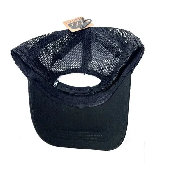 Fintech Fishing Black Logo Patch Mesh Snap Back Trucker Cap Hat Unisex OS - Picture 6 of 6